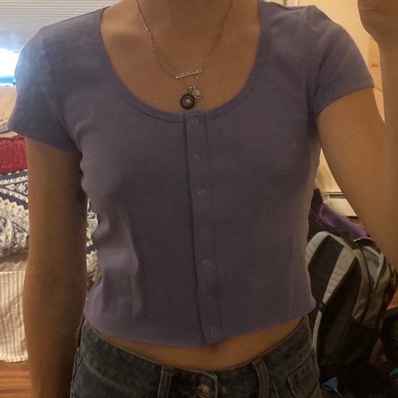 urban outfitters purple crop top - Picture 1 of 2
